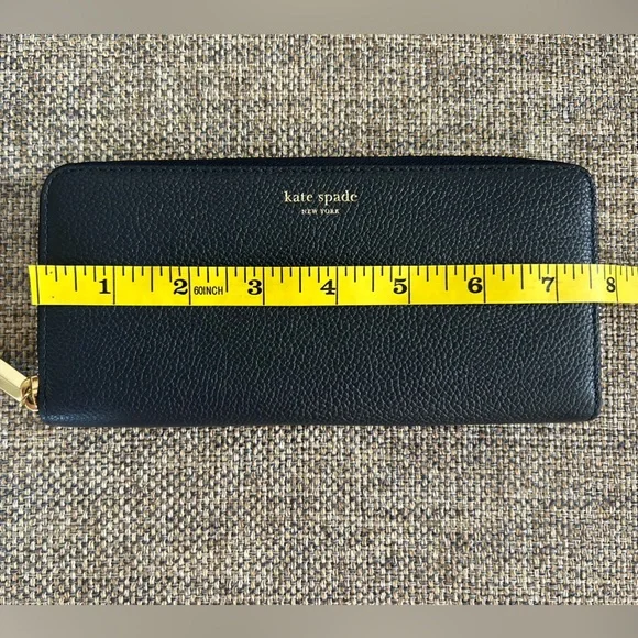 Kate Spade Navy Blue Wallet with Gold Zipper - Picture 6 of 7